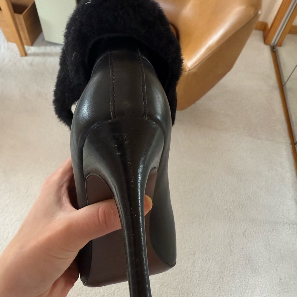 Coach Black Fur-Trimmed Stiletto Boots - Picture 3 of 5